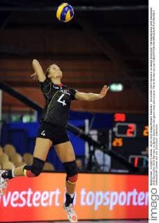 Eurovolley 2015 Germany vs Serbia Eindhoven The Netherlands 26th September 2015 Eurovolley 2015 Germany vs Serbia Serbia win the game three sets to zero. Maren Brinker service 