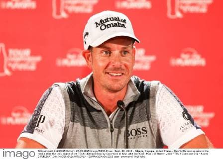 Sept. 26, 2015 - Atlanta, Georgia, United States - Henrik Stenson speaks to the media after the third round of the TOUR Championship by Coca-Cola at East Lake Golf Club. PGA Golf Herren 2015 - TOUR Championship - Round 3 - ZUMAw109