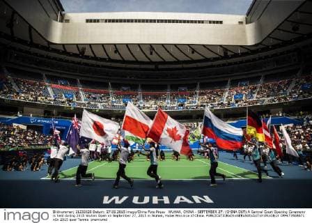 WUHAN, CHINA - SEPTEMBER 27: (CHINA OUT) A Central Court Opening Ceremony is held during 2015 Wuhan Open on September 27, 2015 in Wuhan, Hubei Province of China.  CFP473508671 