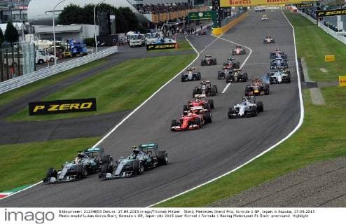 Start; Mercedes Grand Prix, formula 1 GP, Japan in Suzuka, 27.09.2015 Photo:mspb Lukas Gorys Start; formula 1 GP, Japan