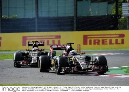 Romain Grosjean, Pastor Maldonado, Lotus, F1 Team, formula 1 GP, Japan in Suzuka, 27.09.2015 Photo:mspb Lukas Gorys Romain Grosjean, Pastor Maldonado, formula 1 GP, Japan