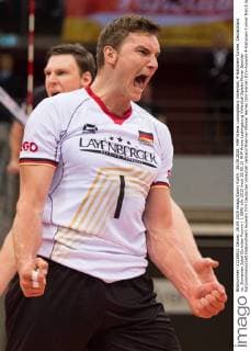 26.09.2015, MHP Arena, Ludwigsburg Volleyball, 4-Nationen-Turnier, Deutschland vs. Slowenien Jubel Christian Fromm ( 1 GER)
