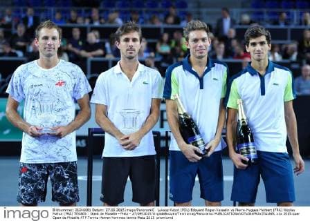 Lukasz Kubot (POL) Edouard Roger-Vasselin vs Pierre-Hugues Herbert (FRA) Nicolas Mahut (FRA) TENNIS : Open de Moselle - Metz - 27 09 2015 VirginieBouyer Tennismag Panoramic 