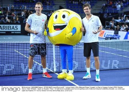 Lukasz Kubot (POL) Edouard Roger-Vasselin vs Pierre-Hugues Herbert (FRA) Nicolas Mahut (FRA) TENNIS : Open de Moselle - Metz - 27 09 2015 VirginieBouyer Tennismag Panoramic 