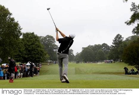 26 September 2015: Jordan Spieth during third round play of the TOUR Championship at the East Lake Golf Club in Atlanta, GA. (Photograph by David J. Griffin Icon Sportswire) GOLF: SEP 26 PGA Golf Herren - TOUR Championship - Third Round Icon95315092602513 EDITORIAL USE ONLY