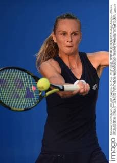 WUHAN, CHINA - SEPTEMBER 28: (CHINA OUT) Magdalena Rybarikova of Slovakia returns a shot against Madison Keys of the United States during day two of the 2015 Wuhan Open at Optics Vally International Tennis Center on September 28, 2015 in Wuhan, Hubei Province of China.  CFP473573161 