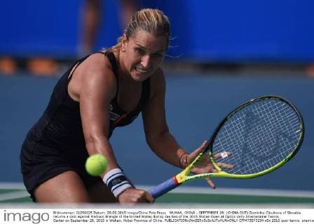WUHAN, CHINA - SEPTEMBER 28: (CHINA OUT) Dominika Cibulkova of Slovakia returns a shot against Madison Brengle of the United States during day two of the 2015 Wuhan Open at Optics Vally International Tennis Center on September 28, 2015 in Wuhan, Hubei Province of China.  CFP473573234 