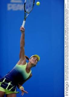 WUHAN, CHINA - SEPTEMBER 29: (CHINA OUT) Ana Ivanovic of Serbia returns a shot against Madison Brengle of America during day three of the 2015 Wuhan Open at Optics Vally International Tennis Center on September 29, 2015 in Wuhan, Hubei Province of China.  CFP473602692 