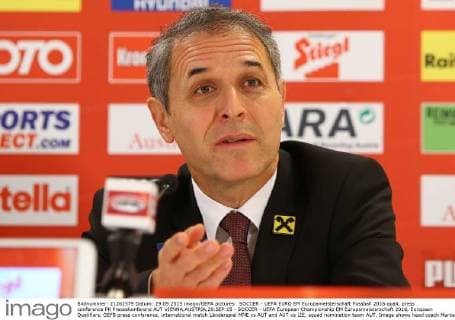 SOCCER - UEFA EURO EM Europameisterschaft Fussball 2016 quali, press conference PK Pressekonferenz AUT VIENNA,AUSTRIA,29.SEP.15 - SOCCER - UEFA European Championship EM Europameisterschaft 2016, European Qualifiers, OEFB press conference, international match Länderspiel MNE vs AUT and AUT vs LIE, squad nomination team AUT. Image shows head coach Marcel Koller (AUT). GEPAxpictures xChristianxOrt