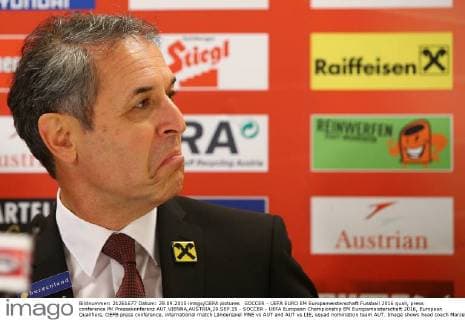 SOCCER - UEFA EURO EM Europameisterschaft Fussball 2016 quali, press conference PK Pressekonferenz AUT VIENNA,AUSTRIA,29.SEP.15 - SOCCER - UEFA European Championship EM Europameisterschaft 2016, European Qualifiers, OEFB press conference, international match Länderspiel MNE vs AUT and AUT vs LIE, squad nomination team AUT. Image shows head coach Marcel Koller (AUT). GEPAxpictures xChristianxOrt