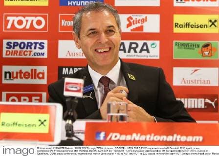 SOCCER - UEFA EURO EM Europameisterschaft Fussball 2016 quali, press conference PK Pressekonferenz AUT VIENNA,AUSTRIA,29.SEP.15 - SOCCER - UEFA European Championship EM Europameisterschaft 2016, European Qualifiers, OEFB press conference, international match Länderspiel MNE vs AUT and AUT vs LIE, squad nomination team AUT. Image shows head coach Marcel Koller (AUT). GEPAxpictures xChristianxOrt