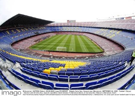 Estadio Camp Nou, General view (Barcelona), SEPTEMBER 26, 2015 - Football Soccer : General view of Camp Nou, Spanish Liga BBVA match between FC Barcelona Barca at the Camp Nou Stadium in Barcelona, Spain. NoxThirdxPartyxSales  (heha020940)