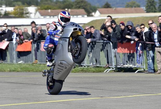 Freddie Spencer, USA, Suter mmx 500, auf dem Flugplatz in Duebendorf, Schweiz, 29.09.2015 
