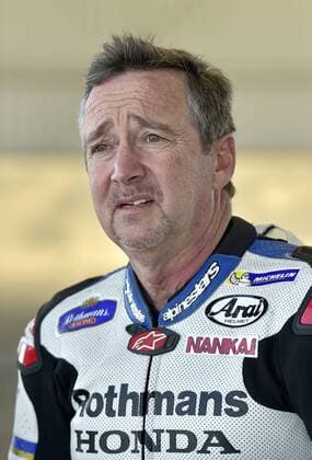 Freddie Spencer, USA, bei der Praesentation der Suter mmx 500, auf dem Flugplatz in Duebendorf, Schweiz, 29.09.2015 
