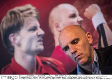 - GENT, BELGIUM: Davis Cup captain Johan Van Herck pictured during a press conference PK Pressekonferenz on the Davis Cup final in the World Group, between Belgium and Great Britain, Thursday 01 October 2015, in Gent. The final will be played from 27 to 29 November 2015 in Gent Flanders Expo. JASPERxJACOBS  x04712089x