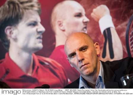 - GENT, BELGIUM: Davis Cup captain Johan Van Herck pictured during a press conference PK Pressekonferenz on the Davis Cup final in the World Group, between Belgium and Great Britain, Thursday 01 October 2015, in Gent. The final will be played from 27 to 29 November 2015 in Gent Flanders Expo. JASPERxJACOBS  x04712094x