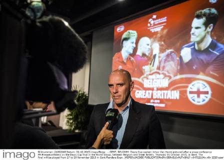 - GENT, BELGIUM: Davis Cup captain Johan Van Herck pictured after a press conference PK Pressekonferenz on the Davis Cup final in the World Group, between Belgium and Great Britain, Thursday 01 October 2015, in Gent. The final will be played from 27 to 29 November 2015 in Gent Flanders Expo. JASPERxJACOBS  x04712104x