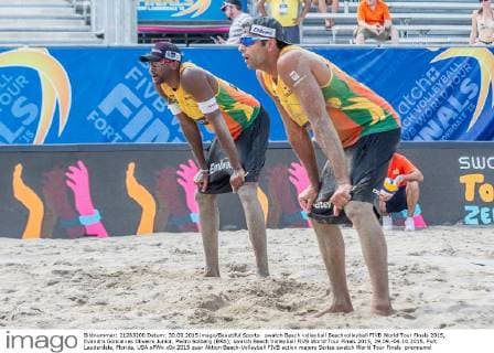 swatch Beach volleyball Beachvolleyball FIVB World Tour Finals 2015, Evandro Goncalves Oliveira Junior, Pedro Solberg (BRA); swatch Beach Volleyball FIVB World Tour Finals 2015, 29.09.-04.10.2015, Fort Lauderdale, Florida, USA xPWx