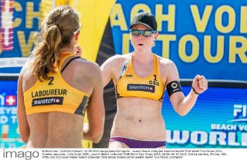 swatch Beach volleyball Beachvolleyball FIVB World Tour Finals 2015, Chantal Laboureur, Julia Sude (GER); swatch Beach Volleyball FIVB World Tour Finals 2015, 29.09.-04.10.2015, Fort Lauderdale, Florida, USA xPWx