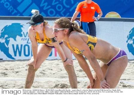 swatch Beach volleyball Beachvolleyball FIVB World Tour Finals 2015, Chantal Laboureur, Julia Sude (GER); swatch Beach Volleyball FIVB World Tour Finals 2015, 29.09.-04.10.2015, Fort Lauderdale, Florida, USA xPWx