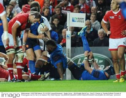 Rugby Union - 2015 Rugby World Cup - Pool D: France vs. Canada Guilhem Guirado of France goes over for his try at Stadium MK, Milton Keynes. COLORSPORT ANDREW COWIE 