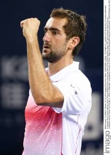 SHENZHEN, CHINA - OCTOBER 02: (CHINA OUT) Marin Cilic of Croatia celebrates in quarter-final match against Hyeon Chung of South Korea during day five of the 2015 Shenzhen Open ATP Tennis Herren World Tour at Longgang Sports Center on October 2, 2015 in Shenzhen, Guangdong Province of China.  CFP473769632 