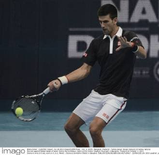 Oct. 2, 2015 - Bangkok, thailand - Tennis player Novak Djokovic of Serbia returns the ball against Rafael Nadal of Spain during the exhibition match at the Indoor Stadium Huamark in Bangkok, Thailand on October 2, 2015. Djokovic wins 2-0 set, score 6-4, 6-2. Nadal v Djokovic Exhibition Match in Bangkok  - ZUMAn230
