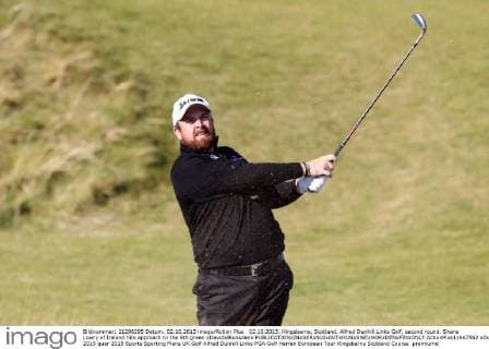 02.10.2015. Kingsbarns, Scotland. Alfred Dunhill Links Golf, second round. Shane Lowry of Ireland hits approach to the 6th green xDavidxBlunsdenx  ActionPlus11667562
