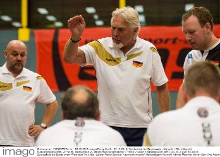 02.10.2015, Sportschule der Bundeswehr, Warendorf Sitzvolleyball, Europameisterschaft, Vorrunde, Deutschland vs. Italien Rudi Sonnenbichler (Trainer Coach Bundestrainer GER)