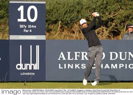 03.10.2015. Kingsbarns, Scotland. Alfred Dunhill Links Golf. Ross Fisher of England hits his tee shot on the 10th hole xDavidxBlunsdenx  ActionPlus11667822