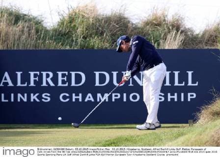 03.10.2015. Kingsbarns, Scotland. Alfred Dunhill Links Golf. Matteo Manessero of Italy drives from the 5th tee xDavidxBlunsdenx  ActionPlus11667818