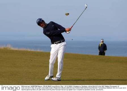 03.10.2015. Kingsbarns, Scotland. Alfred Dunhill Links Golf. Matteo Manessero of Italy pitches to the 5th green xDavidxBlunsdenx  ActionPlus11668046