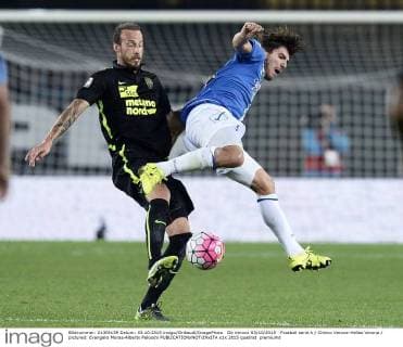 Db Verona 03 10 2015 - Football serie A Chievo Verona-Hellas Verona pictured: Evangelis Moras-Alberto Paloschi 