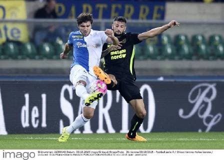 Db Verona 03 10 2015 - Football serie A Chievo Verona-Hellas Verona pictured: Eros Pisano-Alberto Paloschi 