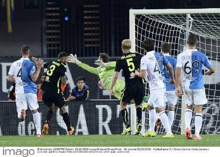 Db Verona 03 10 2015 - Football serie A Chievo Verona-Hellas Verona pictured: gol Eros Pisano 