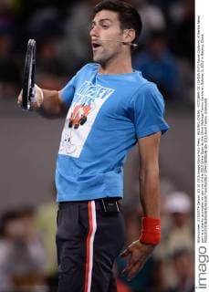 BEIJING, CHINA - OCTOBER 03: (CHINA OUT) Novak Djokovic of Serbia takes part in a charity promotion on day one of the 2015 China Open at the China National Tennis Centre on October 3, 2015 in Beijing, China.  CFP473809526 