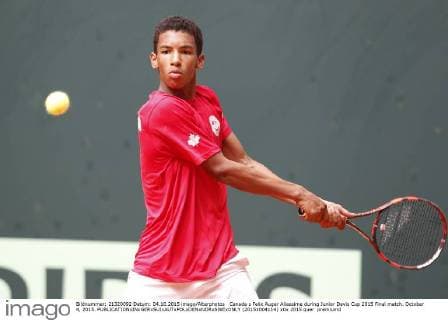 Canada s Felix Auger Aliassime during Junior Davis Cup 2015 Final match. October 4, 2015.  (20151004114)