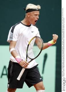 Germany s Nicola Kuhn celebrates during Junior Davis Cup 2015 Final match. October 4, 2015.  (20151004126)