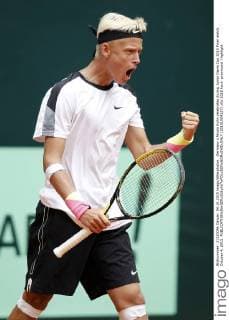 Germany s Nicola Kuhn celebrates during Junior Davis Cup 2015 Final match. October 4, 2015.  (20151004127)