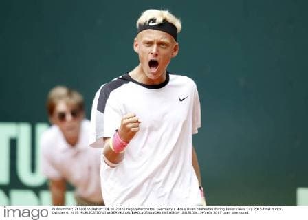 Germany s Nicola Kuhn celebrates during Junior Davis Cup 2015 Final match. October 4, 2015.  (20151004139)