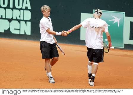 Germany s Marvin Moeller and Nicola Kuhn during Junior Davis Cup 2015 Final match. October 4, 2015.  (20151004240)