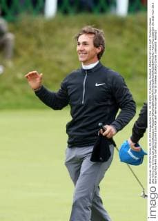 04.10.2015. St Andrews, Scotland. Alfred Dunhill Links Golf. Thorbjorn Olesen after holing the winning putt xDavidxBlunsdenx  ActionPlus11669203