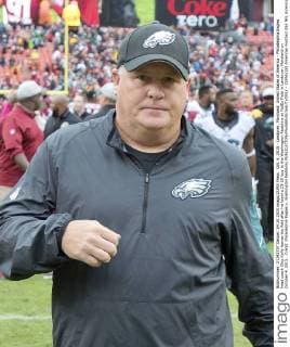 Oct. 4, 2015 - Landover, Maryland, United States of America - Philadelphia Eagles head coach Chip Kelly leaves the field after his team s 23-20 loss to the Washington Redskins at FedEx Field in Landover, Maryland on October 4, 2015. .Credit: Philadelphia Eagles v. Washington Redskins - ZUMAs152