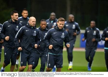 Christophe Jallet - Yohan Cabaye - Fussball Frankreich, Training Nationalmannschaft - 10 05 2015 AnthonyBIBARD FEP Panoramic 