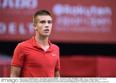 Kei Nishikori (JPN), OCTOBER 5, 2015 - Tennis : Rakuten Japan Open Tennis Championships 2015, the first round match between Borna Coric (CRO) 1-2 Kei Nishikori (JPN) at Ariake Coliseum, Tokyo, Japan. NoxThirdxPartyxSales  (dlra010527)