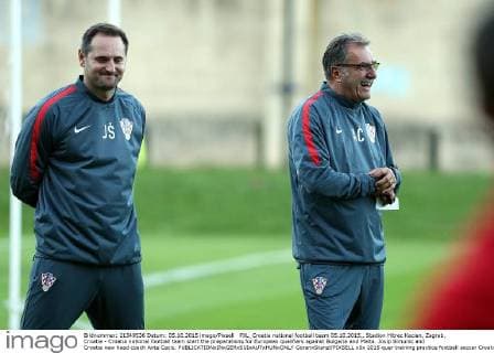 PXL_Croatia national football team 05.10.2015., Stadion Hitrec Kacian, Zagreb, Croatia - Croatia national football team start the preparations for European qualifiers against Bulgaria and Malta. Josip Simunic and Croatia new head coach Ante Cacic.  GoranxStanzl PIXSELL