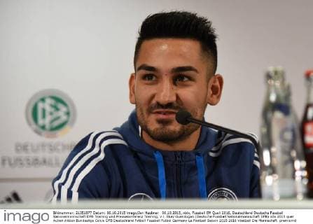 06.10.2015, xblx, Fussball EM Quali 2016, Deutschland Deutsche Fussball Nationalmannschaft DFB Training und Pressekonferenz Training, v.l. Ilkay Guendogan (Deutsche Fussball Nationalmannschaft DFB)