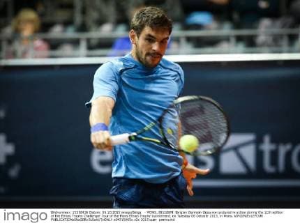 - MONS, BELGIUM: Belgian Germain Gigounon pictured in action during the 11th edition of the Ethias Trophy Challenger Tour of the Mons Ethias Trophy tournement, on Tuesday 06 October 2015, in Mons. VIRGINIExLEFOUR  x04715905x