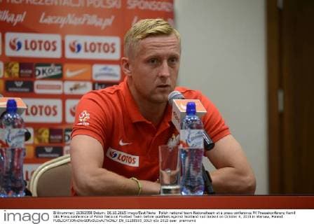 Polish national team Nationalteam at a press conference PK Pressekonferenz Kamil Glik Press conference of Polish National Football Team before qualifiers against Scotland nad Ireland on October 6, 2015 in Warsaw, Poland.  EN_01188505_0019