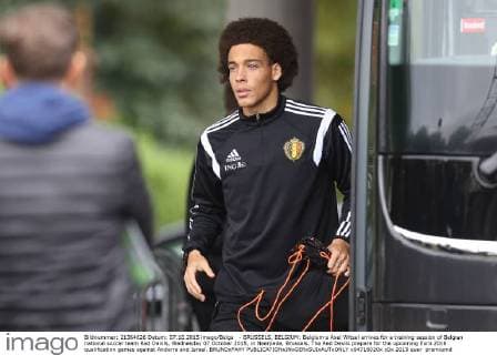 - BRUSSELS, BELGIUM: Belgium s Axel Witsel arrives for a training session of Belgian national soccer team Red Devils, Wednesday 07 October 2015, in Neerpede, Brussels. The Red Devils prepare for the upcoming Euro 2016 qualification games against Andorra and Israel. BRUNOxFAHY  x04716020x
